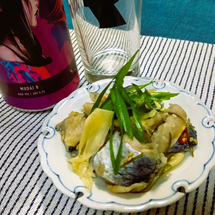 梅肉で複雑な酸味感!酢漬けにしんのガリ和え